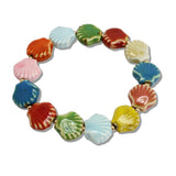 110371, CERAMIC OCEAN SEASHELL STRETCH BRACELET