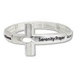 110380, CUTOUT CHRISTIAN FISH SERENITY PRAYER SCRIPTURE STRETCH BRACELET