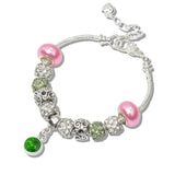 110381, SORORITY CRYSTAL BEADED CHARM BRACELET