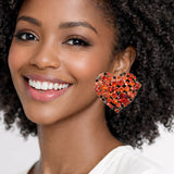 110382, RHINESTONE HEART CLIP ON EARRING