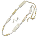 110388, HAMMERED AND CELLULOID ACETATE RECTANGULAR LONG NECKLACE