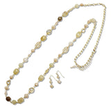110389, NATURAL STONE AND BEADED LONG NECKLACE