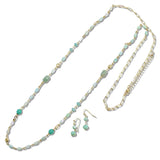 110390, ELEGANT NATURAL STONE BEADED LONG NECKLACE