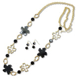 110392, FLOWER CELLULOID ACETATE AND CUTOUT LONG NECKLACE