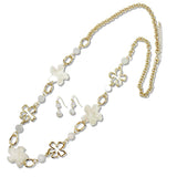 110392, FLOWER CELLULOID ACETATE AND CUTOUT LONG NECKLACE