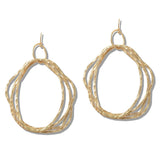 110397, HAMMERED MULTI LAYERED ORGANIC HOOP EARRINGS