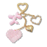 110419, HEART AND BALLOON DOG CHARM KEYCHAIN