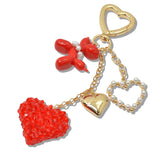 110419, HEART AND BALLOON DOG CHARM KEYCHAIN
