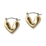 110432, GOLD PUFFY HEART HOOP EARRINGS