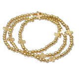 110437, CROSS ACCENT MULTI LAYERED BEADED STRETCH BRACELET