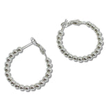 110445, 30MM MINIMAL BRASS BEADED HOOP EARRINGS