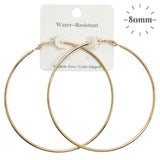 110447, 80MM GOLD DIPPED WATER RESISTANT THIN HOOP EARRINGS