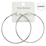 110448, 70MM GOLD DIPPED WATER RESISTANT THIN HOOP EARRINGS