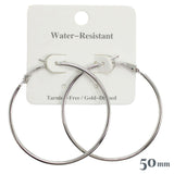 110450, 50MM GOLD DIPPED WATER RESISTANT THIN HOOP EARRINGS