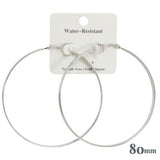 110452, 80MM GOLD DIPPED WATER RESISTANT OVERSIZED HOOP EARRINGS