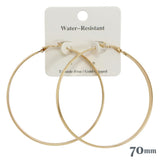 110453, 70MM GOLD DIPPED WATER RESISTANT OVERSIZED HOOP EARRINGS