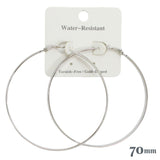 110453, 70MM GOLD DIPPED WATER RESISTANT OVERSIZED HOOP EARRINGS