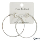 110454, 50MM GOLD DIPPED WATER RESISTANT HOOP EARRINGS