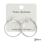 110455, 30MM GOLD DIPPED WATER RESISTANT HOOP EARRINGS