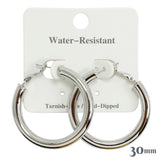 110461, 30MM GOLD DIPPED WATER RESISTANT CHUNKY HOOP EARRINGS