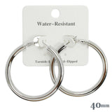 110462, 40MM GOLD DIPPED WATER RESISTANT CHUNKY HOOP EARRINGS
