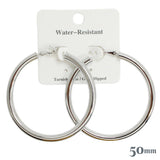110463, 50MM GOLD DIPPED WATER RESISTANT CHUNKY HOOP EARRINGS