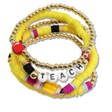 110470, TEACHER APPRECIATION MULTI LAYERED BEADED STRETCH BRACELET