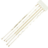 110476, 5 PIECE GOLD LAYERED CHAIN BRACELET SET