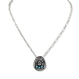 110482, WESTERN TURQUOISE COWBOY HAT PENDANT NECKLACE