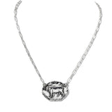 110484, WESTERN ENGRAVED BULL PENDANT NECKLACE
