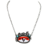 110486, WESTERN COWBOY STEER HEAD NECKLACE