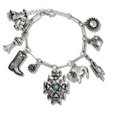 110497, WESTERN ICON MULTI CHARM STATEMENT BRACELET