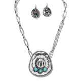 110503, WESTERN TURQUOISE COWBOY HAT NECKLACE