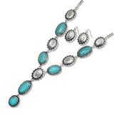 110504, WESTERN TURQUOISE AND CONCHO Y DROP NECKLACE