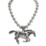 110506, WESTERN RUNNING HORSE STATEMENT NECKLACE