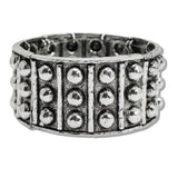 110517, WESTERN TRIPLE ROW STUDDED STRETCH BRACELET