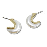 110535, PEARL ACCENTED CURVED POST EARRINGS