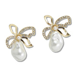 110541, BOW AND FRESHWATER PEARL STATEMENT EARRINGS
