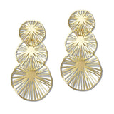 110559, SUNBURST TRIPLE TIER DROP EARRINGS