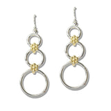 110560, GRADUATED TRIPLE LOOP FLORAL EARRINGS