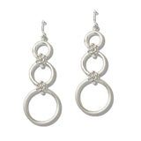 110560, GRADUATED TRIPLE LOOP FLORAL EARRINGS