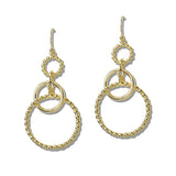 110561, TEXTURED TRIPLE LOOP DROP EARRINGS