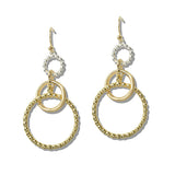 110561, TEXTURED TRIPLE LOOP DROP EARRINGS