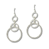 110561, TEXTURED TRIPLE LOOP DROP EARRINGS