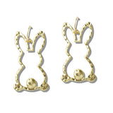 110569, HAMMERED CUTOUT EASTER BUNNY EARRINGS
