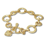 110611, TEXTURED HEART TOGGLE CHARM BRACELET