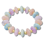 110613, MARBLED RESIN DISC STRETCH BRACELET