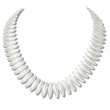 110617, MATTE SCULPTURAL PETAL STATEMENT NECKLACE