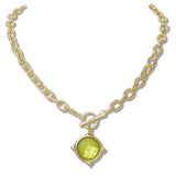 110618, GEOMETRIC FACETED TOGGLE NECKLACE