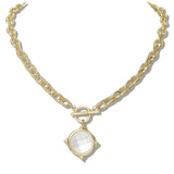 110618, GEOMETRIC FACETED TOGGLE NECKLACE